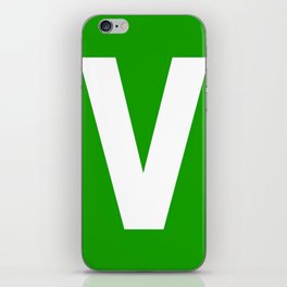 Letter V (White & Green) iPhone Skin