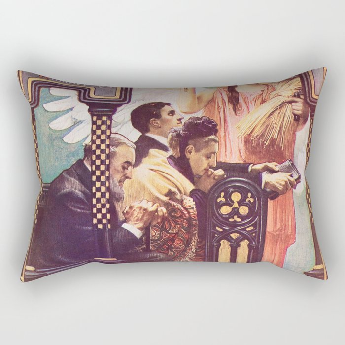 Vintage Thanksgiving success art Rectangular Pillow