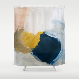 Abstract modern art background. Painting gray and white. Shower Curtain