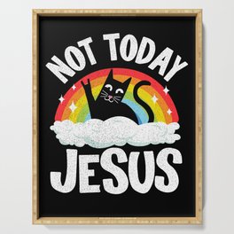 Not Today Jesus Funny Heavy Metal Serving Tray