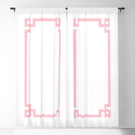 Pink Greek Key Border Blackout Curtain