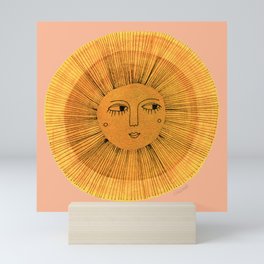 Sun Drawing Gold and Pink Mini Art Print