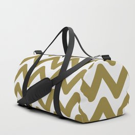 Olive Green Zigzag Lines Duffle Bag