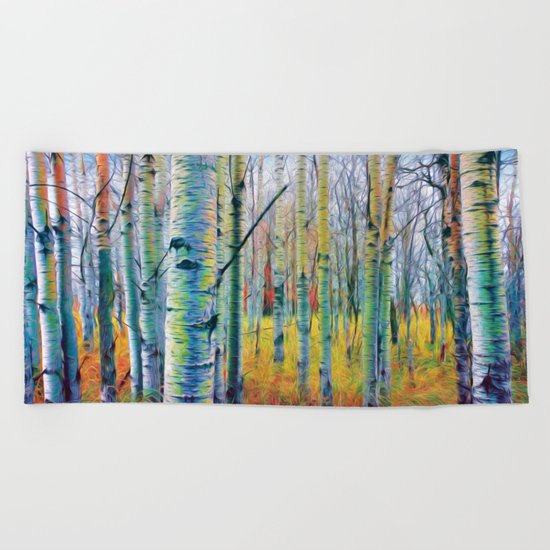 Aspen Trees in the Fall Beach Towel