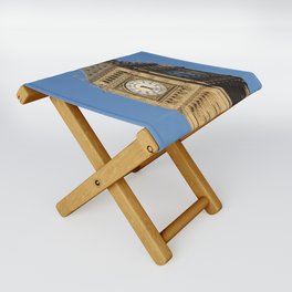 Great Britain Photography - Big Ben Under The Blue Clear Sky Folding Stool