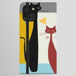 Mid-Century Modern Art Cats iPhone Wallet Case