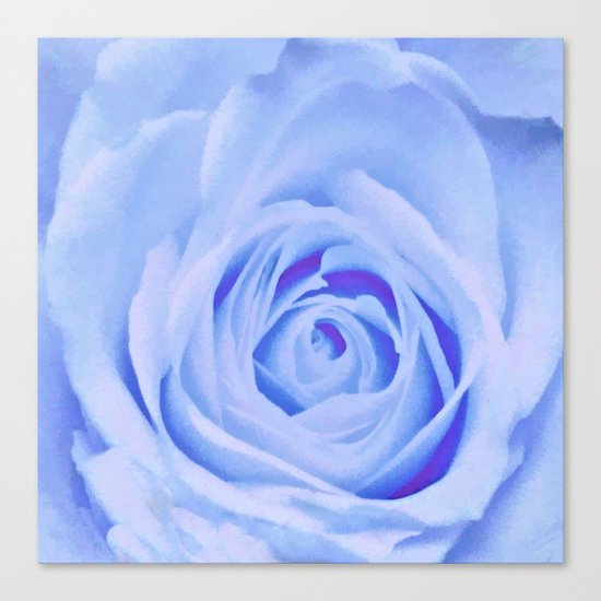 Blue Watercolor Rose Canvas Print