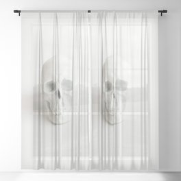 White skull Sheer Curtain
