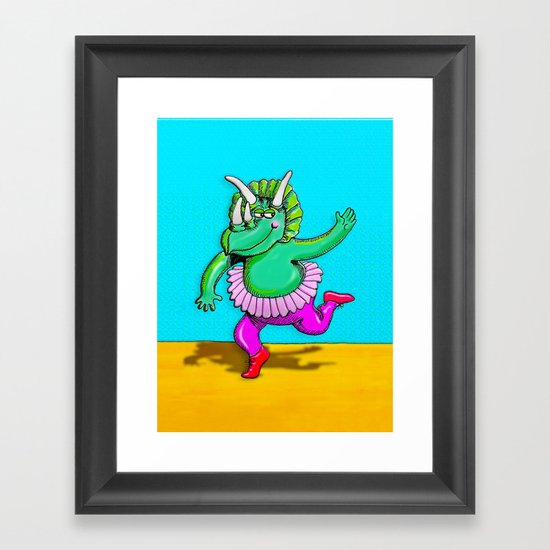 Sugarplum Triceratops Framed Art Print