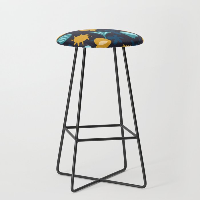 Abstract nature dark print Bar Stool