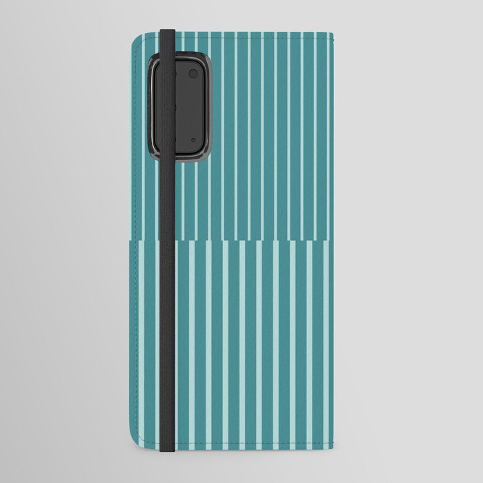 Stripes Pattern and Lines 15 in Teal Blue Green Android Wallet Case