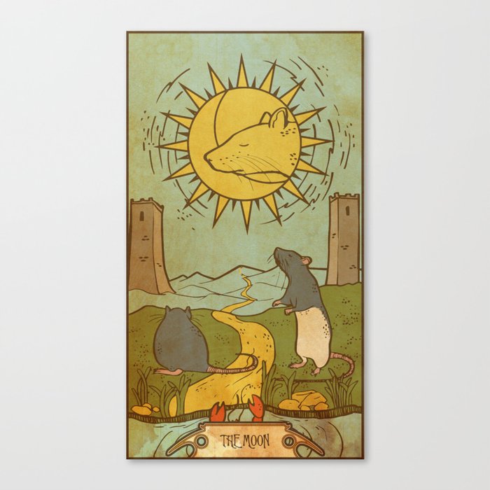 Muroidea Rat Tarot- The Moon Canvas Print