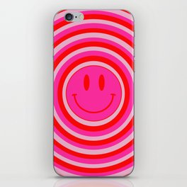 Large Pink and Red Hypnotic Vsco Smiley Face iPhone Skin