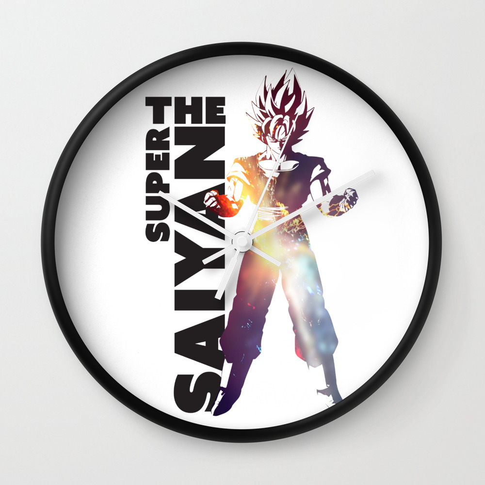 Super Saiyan Goku Art Decal Wall Clock By Gekidesign Society6