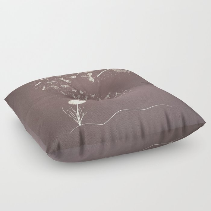 Dandelion's metamorphosis Floor Pillow