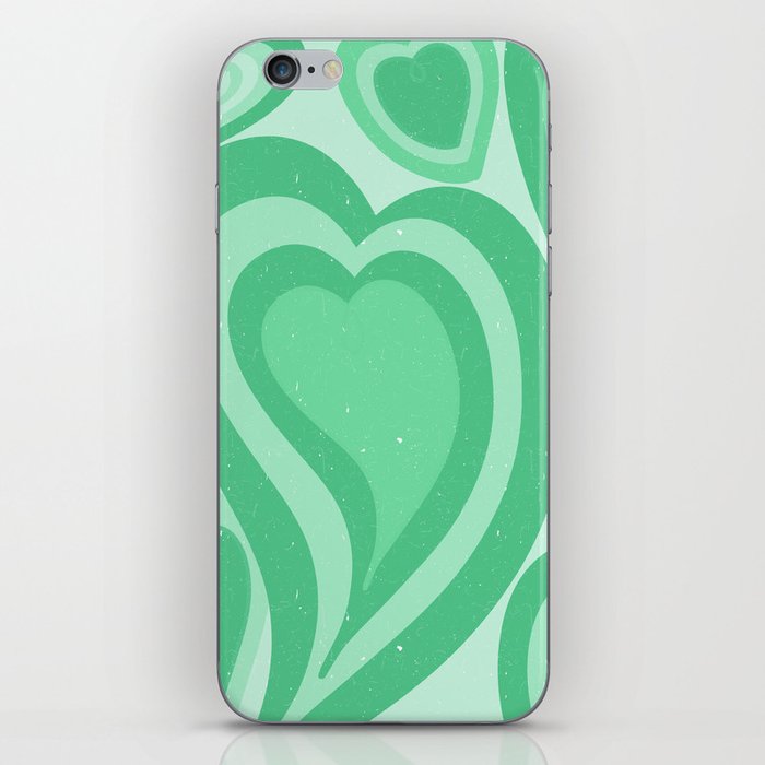 Matcha Sage Green Retro Hearts (xii 2021) iPhone Skin