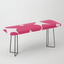 Bold Pink Flowers (Hand Painted) Bench