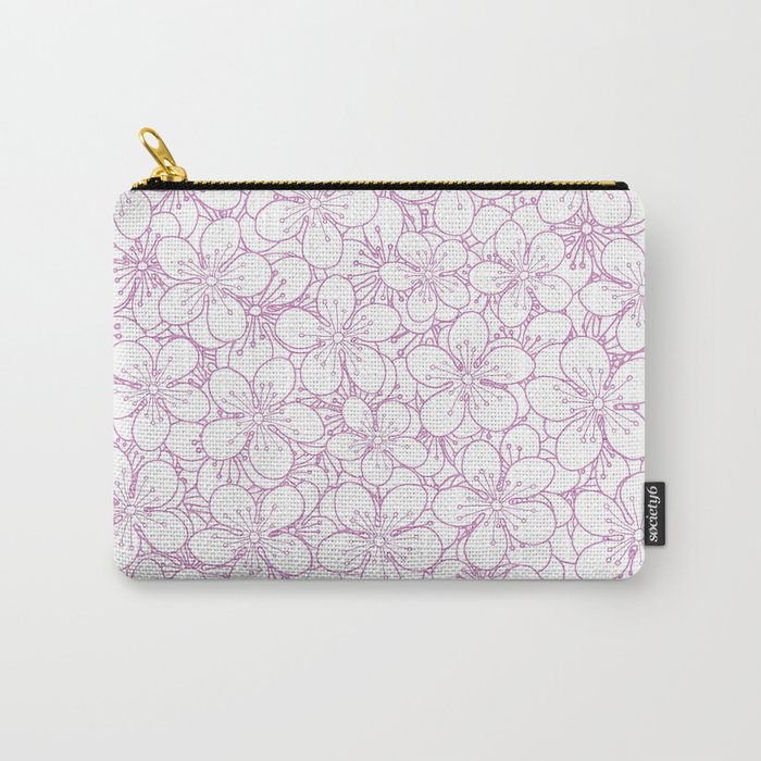 Cherry Blossom Pink Outline - In Memory of Mackenzie Carry-All Pouch
