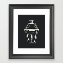 Gas Lantern Light Block Print Style Framed Art Print
