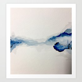 Abstract Blue Watercolor Art Print