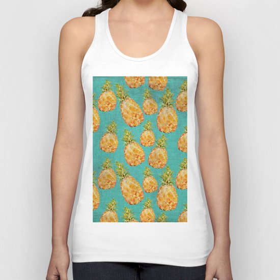 Summer pineapple fruit holiday fun pattern Unisex Tank Top