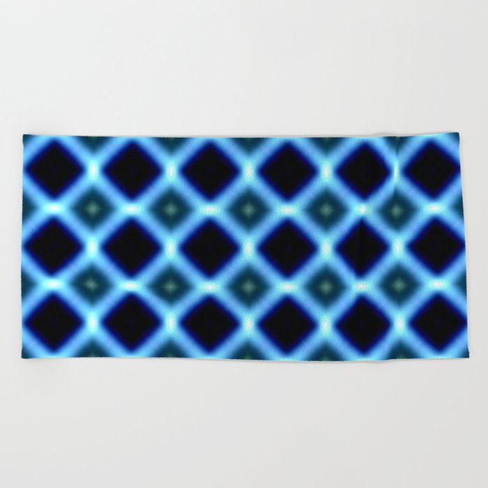 Blue Black Diagonal Fuzz Background Pattern. Beach Towel