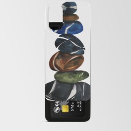 Beach pebbles stack, zen, illustration Android Card Case