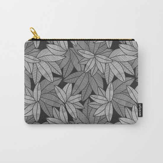 Black & White Leaves By Everett Co Carry-All Pouch