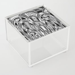 Kaleidoscopic Abstract In Black And White Acrylic Box