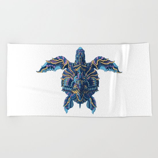 Sea Turtle (Color Version) Beach Towel
