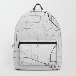 Bemidji - Minnesota - US Gray Map Art Backpack | Figurative, Drafting, Illustration, Acrylic, Graphicdesign, Stencil, Pattern, Hatching, Comic, Watercolor 