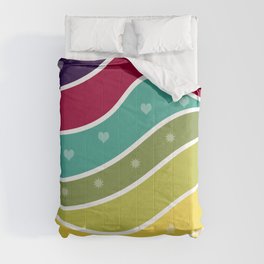 Abstract Wave With Star and Love Comforter