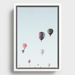 Hot Air Balloons in the Sky Framed Canvas