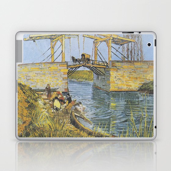 Impressionist Painting The Langlois Bridge at Arles with Women Washing (1888) By Vincent Van Gogh  Laptop & iPad Skin