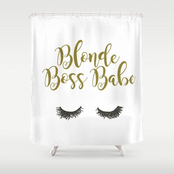 Blonde Boss Babe Shower Curtain