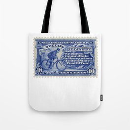 Special Delivery 1902 vintage blue postage stamp Tote Bag