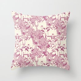 just goats cherry pearl Throw Pillow