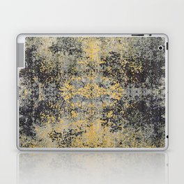 Modern black grey and yellow carpet Laptop Skin
