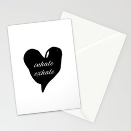 Society6 inhale exhale black heart Stationery Card