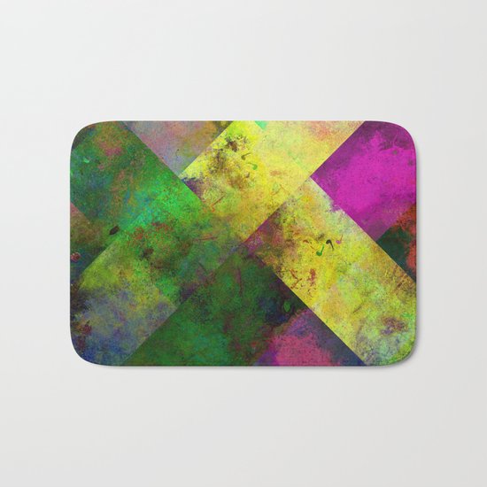 Dark Diamonds - Textured, patterned painting Bath Mat