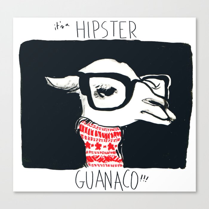 Hipster Guanaco Canvas Print