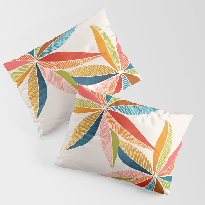 Multicolorful Leaf Design Pillow Sham