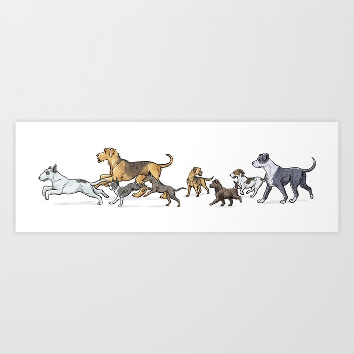 Trotting Terriers Art Print
