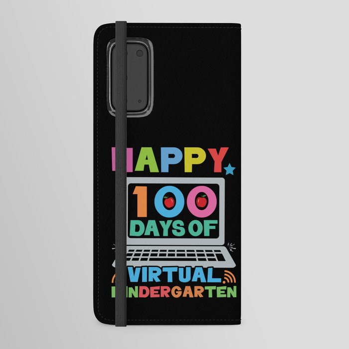 Days Of School Happy 100th Day 100 Virtual Online Android Wallet Case