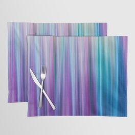 Abstract Purple and Teal Gradient Stripes Pattern Placemat