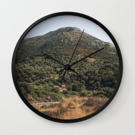 Greek Mountain | Nature & Travel Photography on the Island of Naxos, Greece Wall Clock