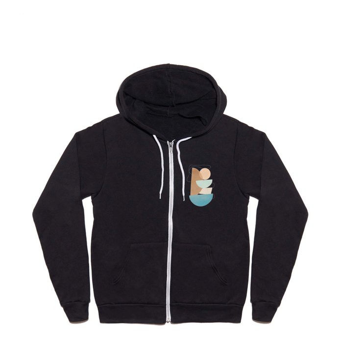 Soft Abstract Shapes 18 Full Zip Hoodie