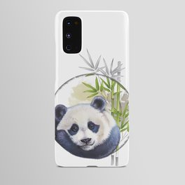 Cute panda with bamboo Android Case