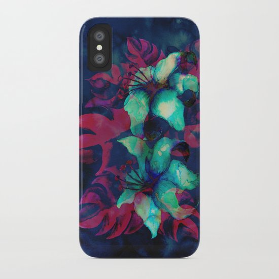 Tropical Flower - Blue Lilly iPhone Case