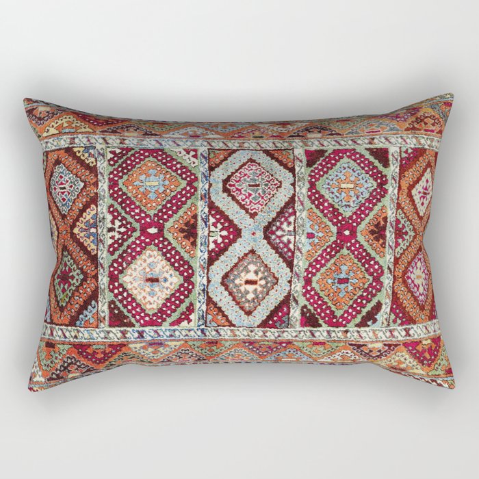 Gaziantep  Antique Turkish Rug Print Rectangular Pillow